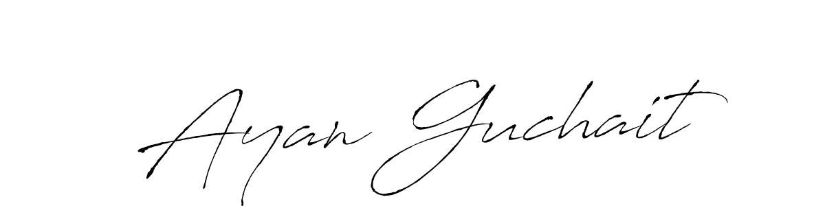 Antro_Vectra is a professional signature style that is perfect for those who want to add a touch of class to their signature. It is also a great choice for those who want to make their signature more unique. Get Ayan Guchait name to fancy signature for free. Ayan Guchait signature style 6 images and pictures png