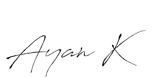 You should practise on your own different ways (Antro_Vectra) to write your name (Ayan K) in signature. don't let someone else do it for you. Ayan K signature style 6 images and pictures png