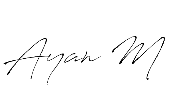 You can use this online signature creator to create a handwritten signature for the name Ayan M. This is the best online autograph maker. Ayan M signature style 6 images and pictures png