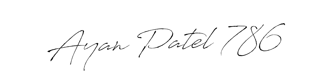 How to make Ayan Patel 786 signature? Antro_Vectra is a professional autograph style. Create handwritten signature for Ayan Patel 786 name. Ayan Patel 786 signature style 6 images and pictures png