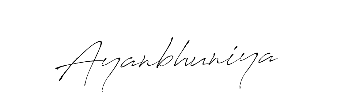 Use a signature maker to create a handwritten signature online. With this signature software, you can design (Antro_Vectra) your own signature for name Ayanbhuniya. Ayanbhuniya signature style 6 images and pictures png