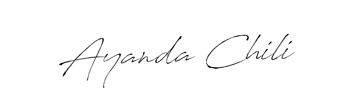 Create a beautiful signature design for name Ayanda Chili. With this signature (Antro_Vectra) fonts, you can make a handwritten signature for free. Ayanda Chili signature style 6 images and pictures png