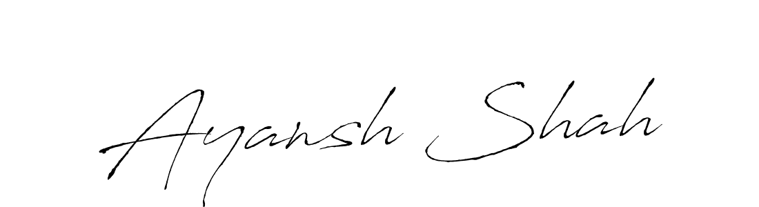 Design your own signature with our free online signature maker. With this signature software, you can create a handwritten (Antro_Vectra) signature for name Ayansh Shah. Ayansh Shah signature style 6 images and pictures png