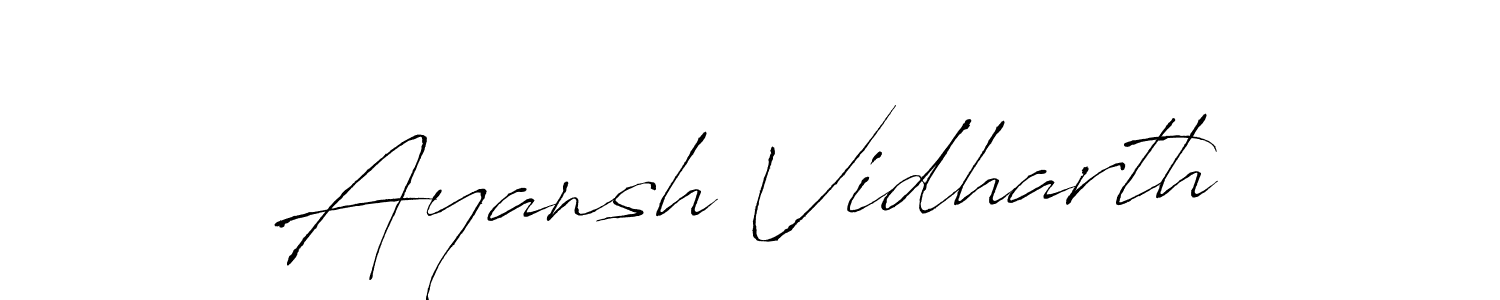 Also we have Ayansh Vidharth name is the best signature style. Create professional handwritten signature collection using Antro_Vectra autograph style. Ayansh Vidharth signature style 6 images and pictures png