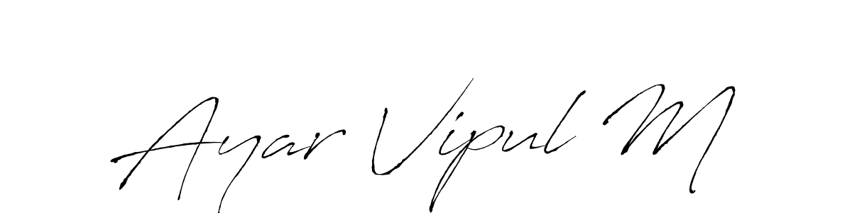 Similarly Antro_Vectra is the best handwritten signature design. Signature creator online .You can use it as an online autograph creator for name Ayar Vipul M. Ayar Vipul M signature style 6 images and pictures png