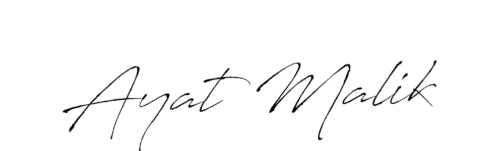 Create a beautiful signature design for name Ayat Malik. With this signature (Antro_Vectra) fonts, you can make a handwritten signature for free. Ayat Malik signature style 6 images and pictures png