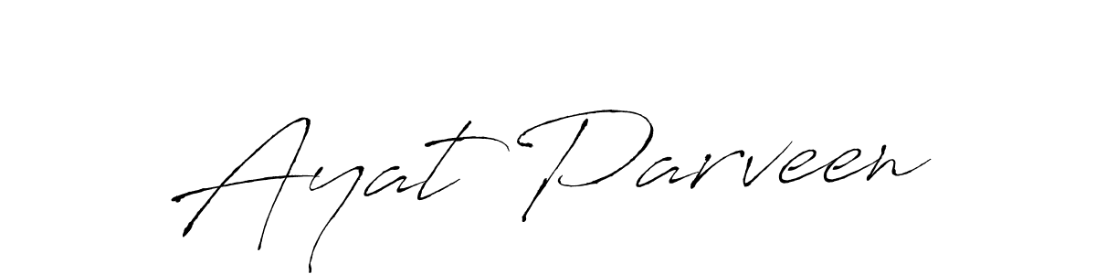 How to make Ayat Parveen signature? Antro_Vectra is a professional autograph style. Create handwritten signature for Ayat Parveen name. Ayat Parveen signature style 6 images and pictures png