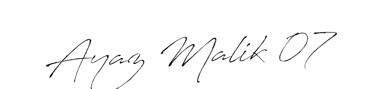 The best way (Antro_Vectra) to make a short signature is to pick only two or three words in your name. The name Ayaz Malik 07 include a total of six letters. For converting this name. Ayaz Malik 07 signature style 6 images and pictures png