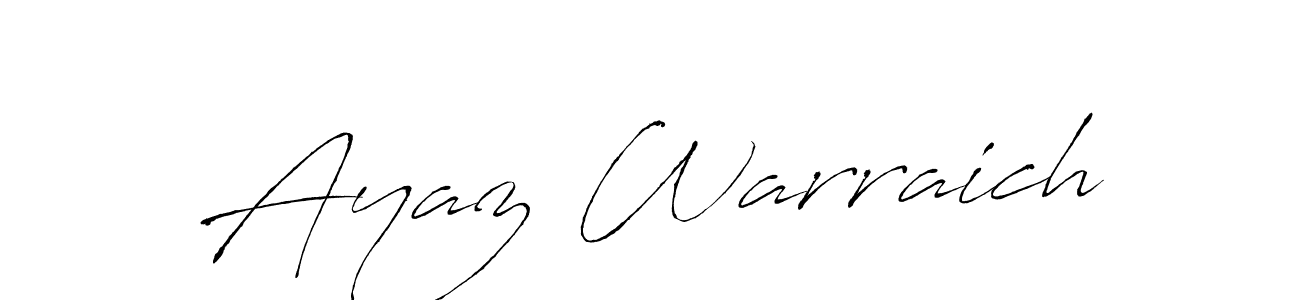 How to make Ayaz Warraich name signature. Use Antro_Vectra style for creating short signs online. This is the latest handwritten sign. Ayaz Warraich signature style 6 images and pictures png