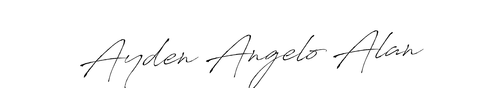 This is the best signature style for the Ayden Angelo Alan name. Also you like these signature font (Antro_Vectra). Mix name signature. Ayden Angelo Alan signature style 6 images and pictures png