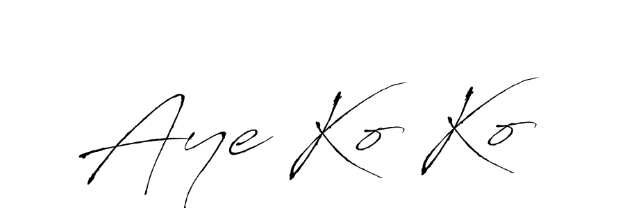 Make a beautiful signature design for name Aye Ko Ko. With this signature (Antro_Vectra) style, you can create a handwritten signature for free. Aye Ko Ko signature style 6 images and pictures png