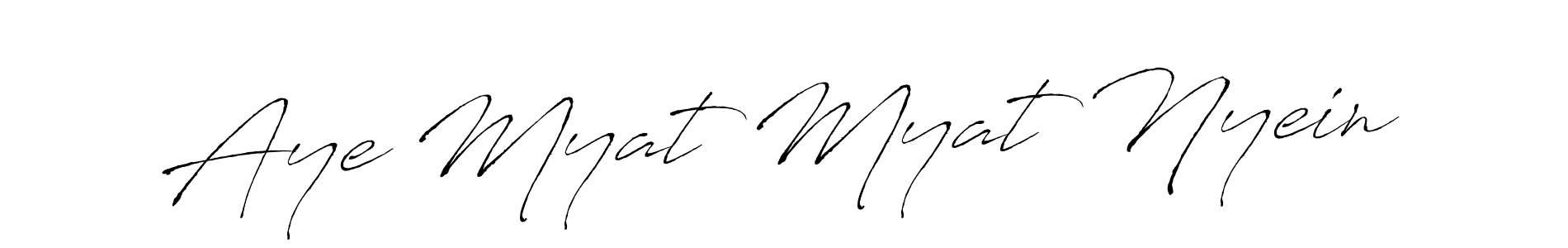 How to make Aye Myat Myat Nyein name signature. Use Antro_Vectra style for creating short signs online. This is the latest handwritten sign. Aye Myat Myat Nyein signature style 6 images and pictures png