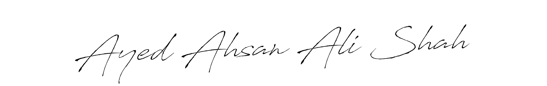 Design your own signature with our free online signature maker. With this signature software, you can create a handwritten (Antro_Vectra) signature for name Ayed Ahsan Ali Shah. Ayed Ahsan Ali Shah signature style 6 images and pictures png