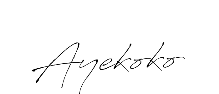 Design your own signature with our free online signature maker. With this signature software, you can create a handwritten (Antro_Vectra) signature for name Ayekoko. Ayekoko signature style 6 images and pictures png