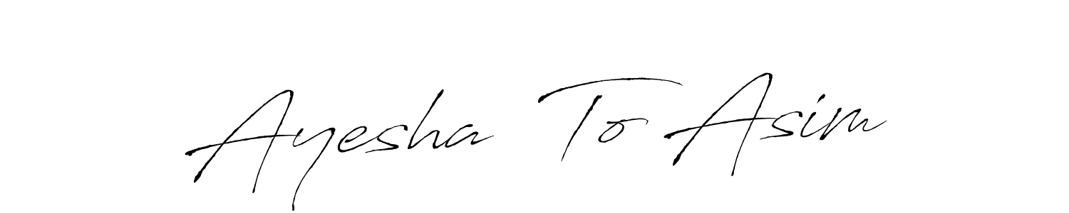 You can use this online signature creator to create a handwritten signature for the name Ayesha  To Asim. This is the best online autograph maker. Ayesha  To Asim signature style 6 images and pictures png
