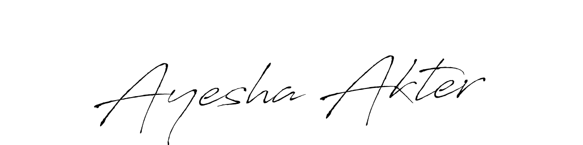 The best way (Antro_Vectra) to make a short signature is to pick only two or three words in your name. The name Ayesha Akter include a total of six letters. For converting this name. Ayesha Akter signature style 6 images and pictures png