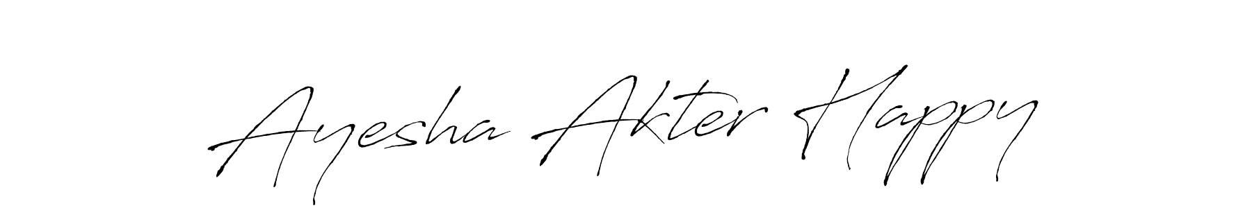 The best way (Antro_Vectra) to make a short signature is to pick only two or three words in your name. The name Ayesha Akter Happy include a total of six letters. For converting this name. Ayesha Akter Happy signature style 6 images and pictures png