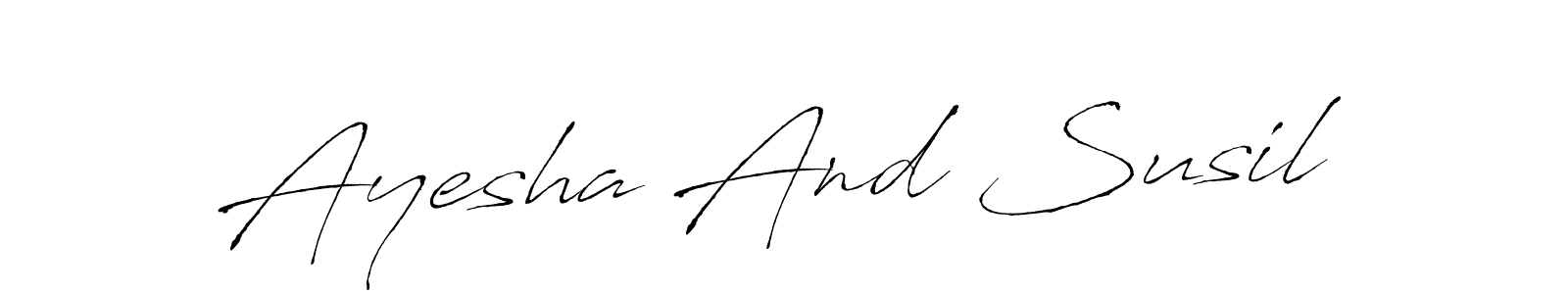 Design your own signature with our free online signature maker. With this signature software, you can create a handwritten (Antro_Vectra) signature for name Ayesha And Susil. Ayesha And Susil signature style 6 images and pictures png