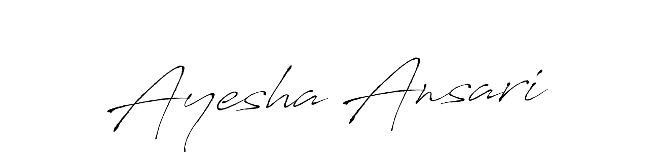 Design your own signature with our free online signature maker. With this signature software, you can create a handwritten (Antro_Vectra) signature for name Ayesha Ansari. Ayesha Ansari signature style 6 images and pictures png