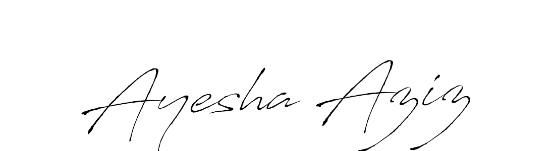 How to make Ayesha Aziz name signature. Use Antro_Vectra style for creating short signs online. This is the latest handwritten sign. Ayesha Aziz signature style 6 images and pictures png