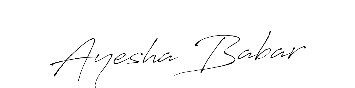 How to make Ayesha Babar name signature. Use Antro_Vectra style for creating short signs online. This is the latest handwritten sign. Ayesha Babar signature style 6 images and pictures png