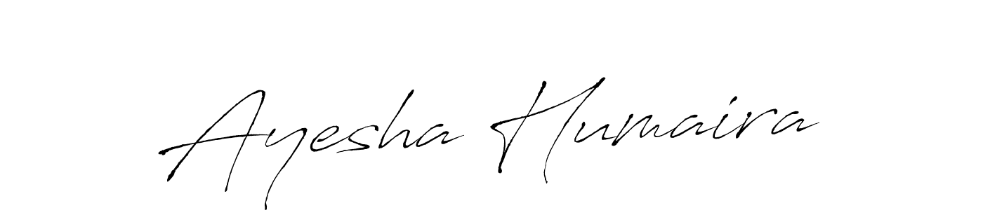 Antro_Vectra is a professional signature style that is perfect for those who want to add a touch of class to their signature. It is also a great choice for those who want to make their signature more unique. Get Ayesha Humaira name to fancy signature for free. Ayesha Humaira signature style 6 images and pictures png