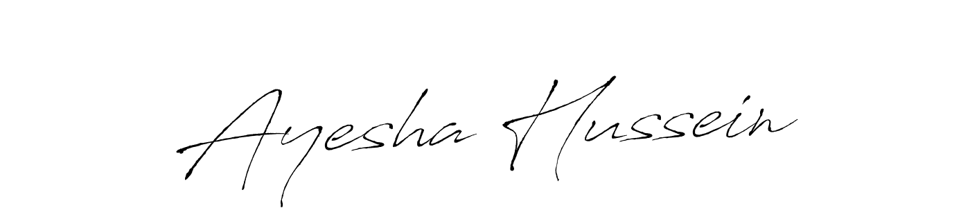 Make a beautiful signature design for name Ayesha Hussein. With this signature (Antro_Vectra) style, you can create a handwritten signature for free. Ayesha Hussein signature style 6 images and pictures png