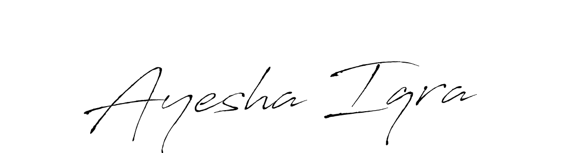 How to make Ayesha Iqra name signature. Use Antro_Vectra style for creating short signs online. This is the latest handwritten sign. Ayesha Iqra signature style 6 images and pictures png