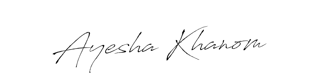 if you are searching for the best signature style for your name Ayesha Khanom. so please give up your signature search. here we have designed multiple signature styles  using Antro_Vectra. Ayesha Khanom signature style 6 images and pictures png