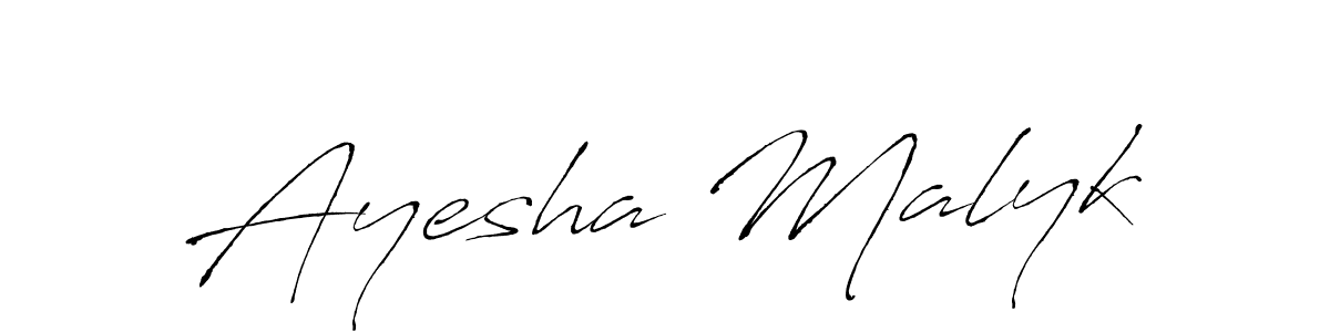 Make a beautiful signature design for name Ayesha Malyk. With this signature (Antro_Vectra) style, you can create a handwritten signature for free. Ayesha Malyk signature style 6 images and pictures png