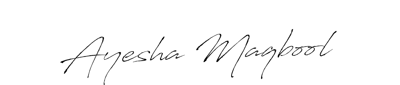 How to make Ayesha Maqbool signature? Antro_Vectra is a professional autograph style. Create handwritten signature for Ayesha Maqbool name. Ayesha Maqbool signature style 6 images and pictures png