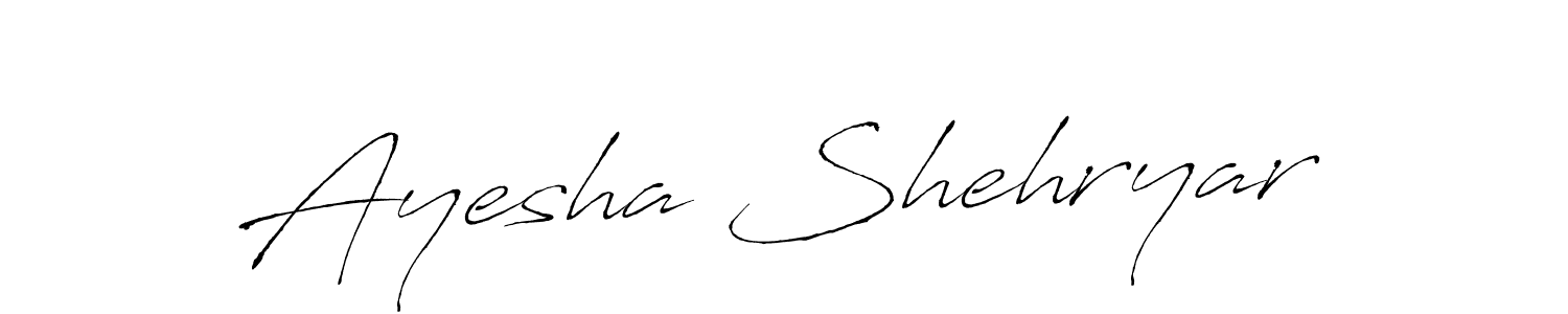 Design your own signature with our free online signature maker. With this signature software, you can create a handwritten (Antro_Vectra) signature for name Ayesha Shehryar. Ayesha Shehryar signature style 6 images and pictures png