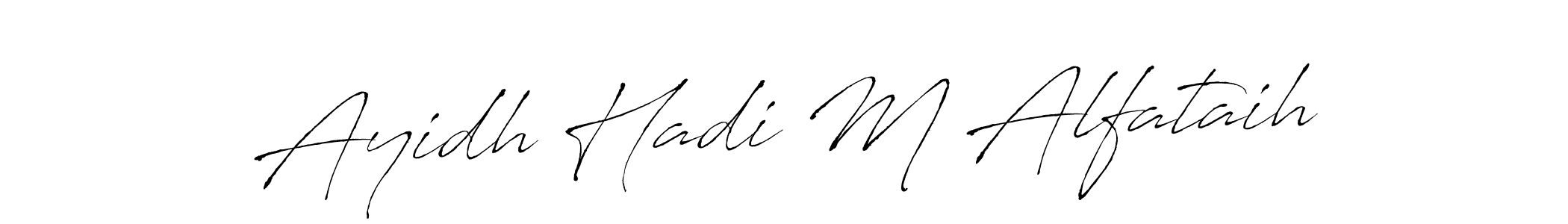 How to make Ayidh Hadi M Alfataih name signature. Use Antro_Vectra style for creating short signs online. This is the latest handwritten sign. Ayidh Hadi M Alfataih signature style 6 images and pictures png