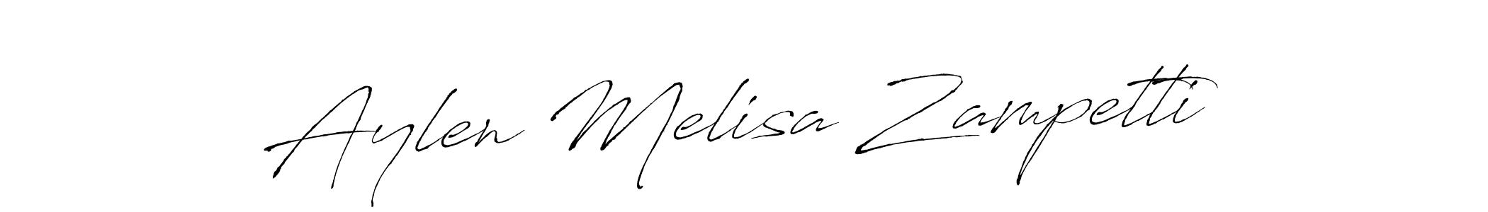 Antro_Vectra is a professional signature style that is perfect for those who want to add a touch of class to their signature. It is also a great choice for those who want to make their signature more unique. Get Aylen Melisa Zampetti name to fancy signature for free. Aylen Melisa Zampetti signature style 6 images and pictures png