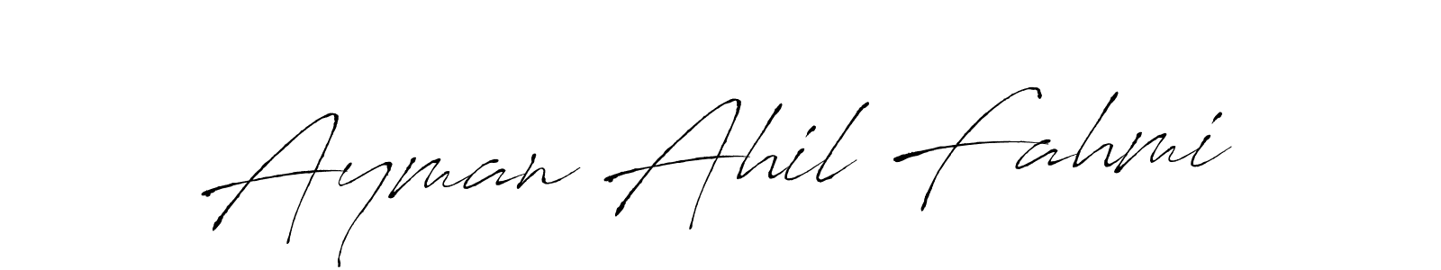 Also we have Ayman Ahil Fahmi name is the best signature style. Create professional handwritten signature collection using Antro_Vectra autograph style. Ayman Ahil Fahmi signature style 6 images and pictures png