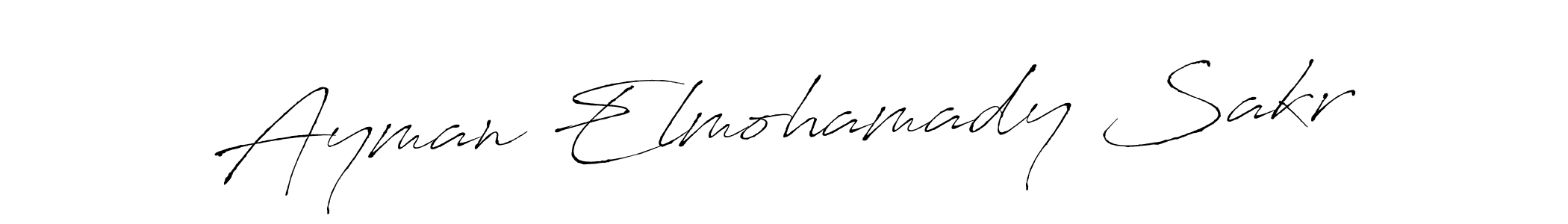 Create a beautiful signature design for name Ayman Elmohamady Sakr. With this signature (Antro_Vectra) fonts, you can make a handwritten signature for free. Ayman Elmohamady Sakr signature style 6 images and pictures png