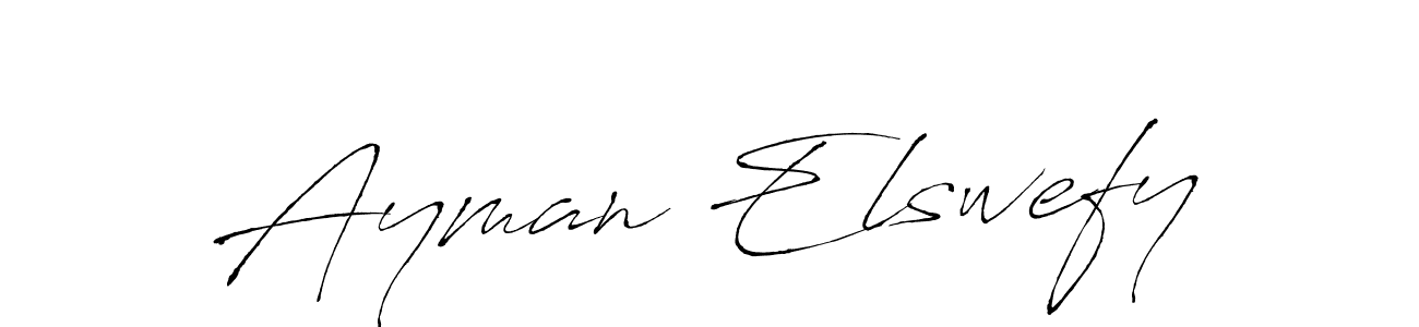 How to make Ayman Elswefy name signature. Use Antro_Vectra style for creating short signs online. This is the latest handwritten sign. Ayman Elswefy signature style 6 images and pictures png