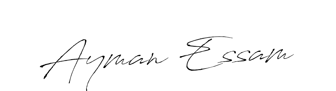 if you are searching for the best signature style for your name Ayman Essam. so please give up your signature search. here we have designed multiple signature styles  using Antro_Vectra. Ayman Essam signature style 6 images and pictures png