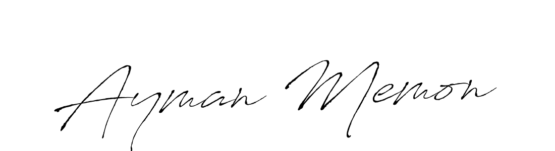 How to make Ayman Memon name signature. Use Antro_Vectra style for creating short signs online. This is the latest handwritten sign. Ayman Memon signature style 6 images and pictures png