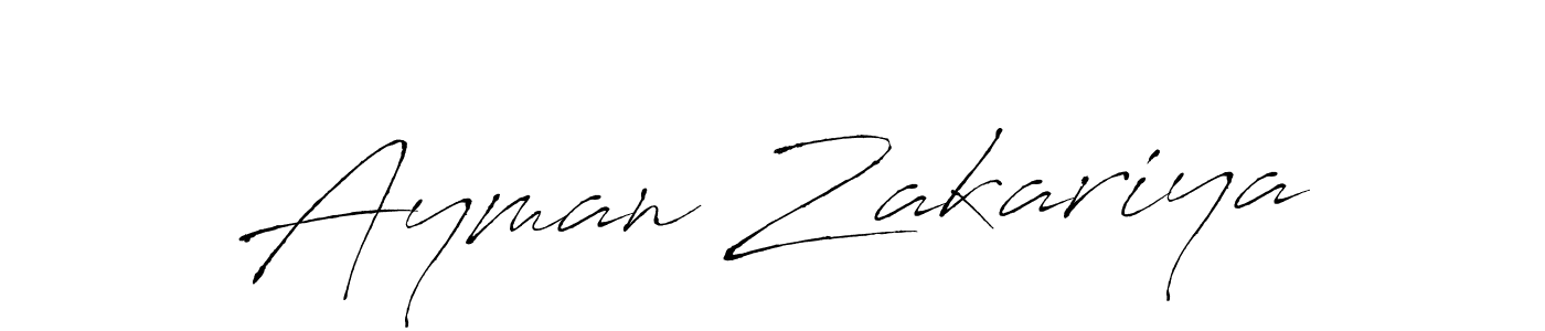 How to make Ayman Zakariya name signature. Use Antro_Vectra style for creating short signs online. This is the latest handwritten sign. Ayman Zakariya signature style 6 images and pictures png