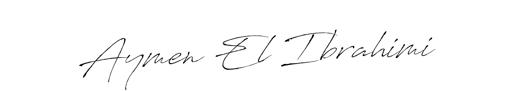 How to make Aymen El Ibrahimi name signature. Use Antro_Vectra style for creating short signs online. This is the latest handwritten sign. Aymen El Ibrahimi signature style 6 images and pictures png