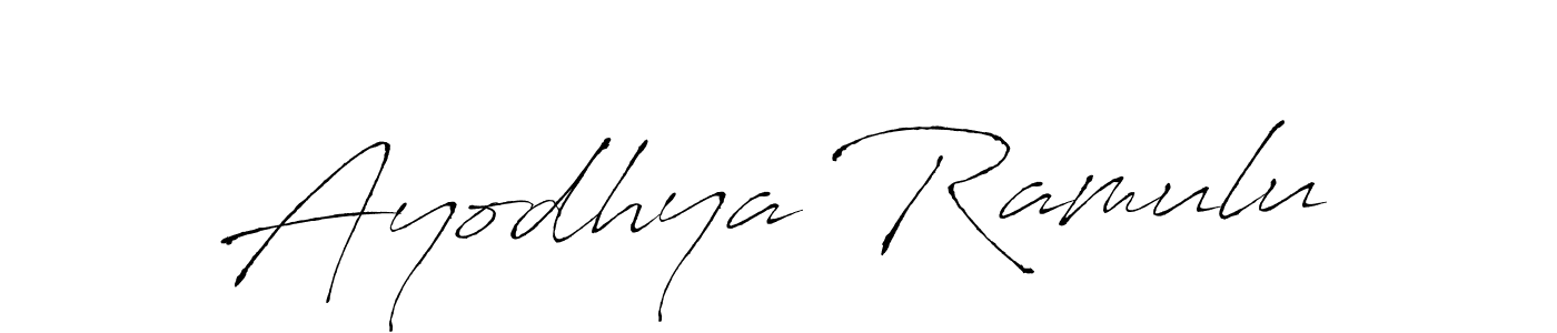 How to make Ayodhya Ramulu name signature. Use Antro_Vectra style for creating short signs online. This is the latest handwritten sign. Ayodhya Ramulu signature style 6 images and pictures png