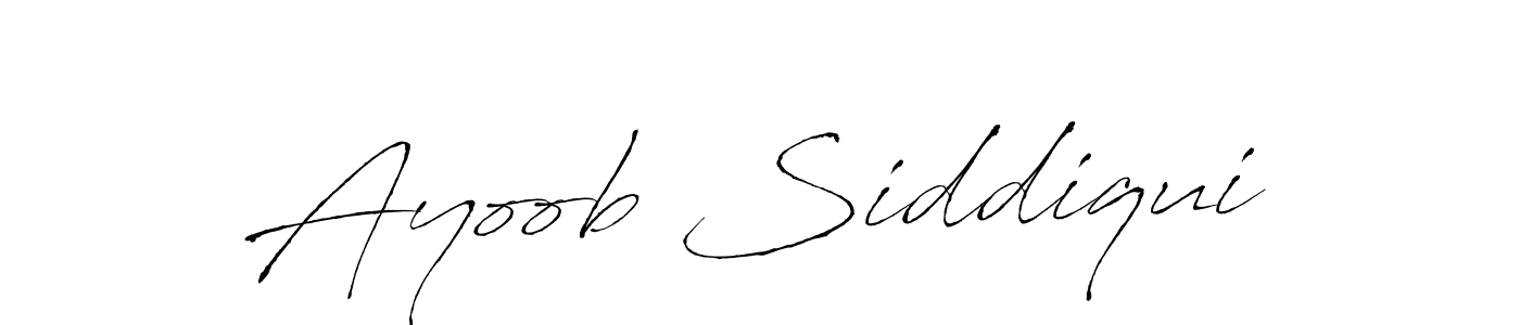 Make a beautiful signature design for name Ayoob Siddiqui. With this signature (Antro_Vectra) style, you can create a handwritten signature for free. Ayoob Siddiqui signature style 6 images and pictures png