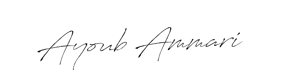 The best way (Antro_Vectra) to make a short signature is to pick only two or three words in your name. The name Ayoub Ammari include a total of six letters. For converting this name. Ayoub Ammari signature style 6 images and pictures png