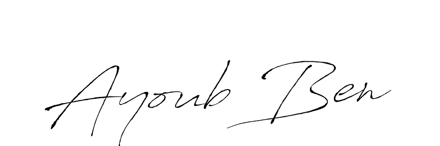 How to make Ayoub Ben name signature. Use Antro_Vectra style for creating short signs online. This is the latest handwritten sign. Ayoub Ben signature style 6 images and pictures png