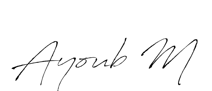 You should practise on your own different ways (Antro_Vectra) to write your name (Ayoub M) in signature. don't let someone else do it for you. Ayoub M signature style 6 images and pictures png