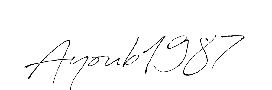 How to make Ayoub1987 name signature. Use Antro_Vectra style for creating short signs online. This is the latest handwritten sign. Ayoub1987 signature style 6 images and pictures png