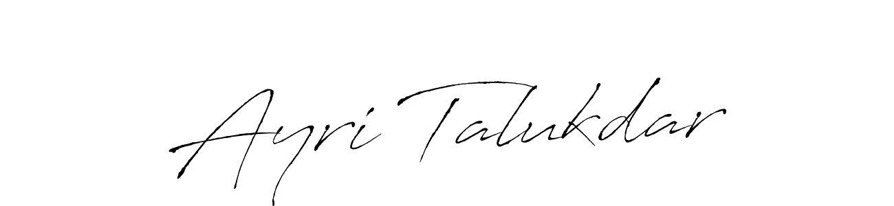 How to make Ayri Talukdar name signature. Use Antro_Vectra style for creating short signs online. This is the latest handwritten sign. Ayri Talukdar signature style 6 images and pictures png