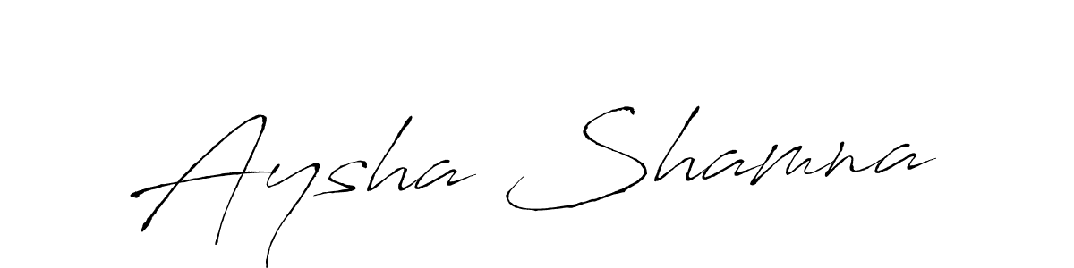 Design your own signature with our free online signature maker. With this signature software, you can create a handwritten (Antro_Vectra) signature for name Aysha Shamna. Aysha Shamna signature style 6 images and pictures png