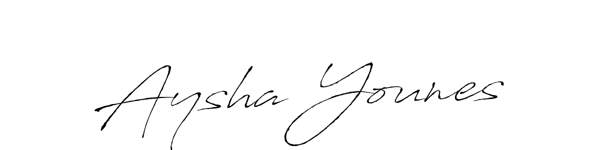 Design your own signature with our free online signature maker. With this signature software, you can create a handwritten (Antro_Vectra) signature for name Aysha Younes. Aysha Younes signature style 6 images and pictures png